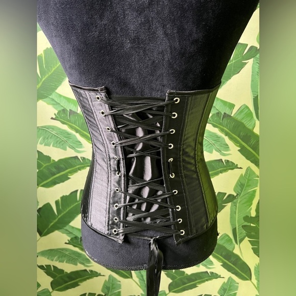 Boutique Womens Black Lace Back Strapless Corset Bustier Small - Picture 7 of 8